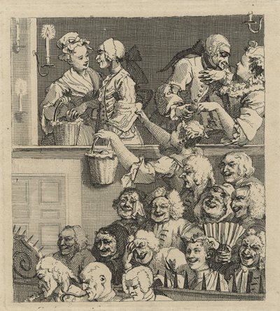 Das lachende Publikum von William Hogarth